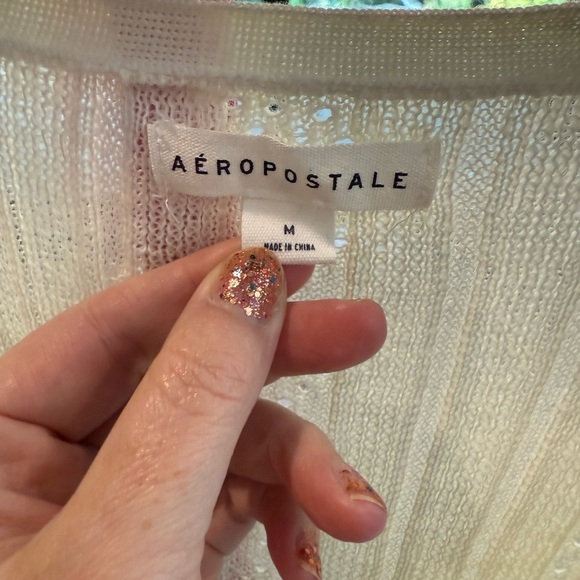 Aeropostale Women's Ivory Cardigan medium - Picture 2 of 5